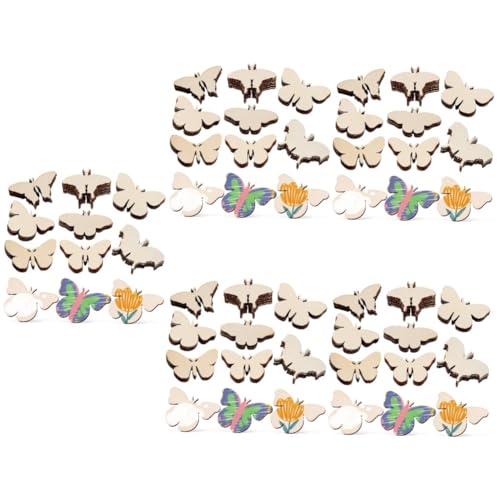 HOMSFOU 5 Sätze Holz Schmetterling Dekoration Bausatz Schmetterlingsdekor Hängend Schmetterlinge Objekte Die Tiere Aus Holz Unvollendetes Holzhandwerk Hölzern 54 Stück * 5 von HOMSFOU