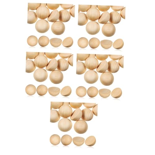 HOMSFOU 5 Sätze Holzkugel Handwerksmaterialien Kunsthandwerk Halbkugeln Zum Basteln Bälle Basteln Halbe Kugel Holzperlen Holzhandwerksformen Halbe Bastelbälle 40 Stück * 5 von HOMSFOU