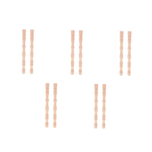 HOMSFOU 5 Sätze Holzsäulenhaus Römische Säulensäulen Kleine Säulenkorridorsäulen Treppenspindeln Aus Holz Treppe Zur Holzdekoration Möbelbeine Aus Holz Säulenständer Khaki 2 Stück * 5 von HOMSFOU