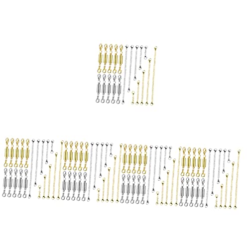 HOMSFOU 5 Sätze Kettenverlängerung + Magnetischer Karabinerverschluss Zur Schmuckherstellung Schlüsselverlängerung Zahlen Halskettenverbinder Verbindungsglied Choker 10 Stück * 5 von HOMSFOU