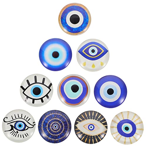 HOMSFOU 5 Sätze Leuchtende Glascabochons Runden Schmuck Kuppel Patch Herstellung Bunt Fokal Cabochons Aus Glas Mit Flacher Rückseite Flatback-dome-cabochons 10 Stück * 5 von HOMSFOU