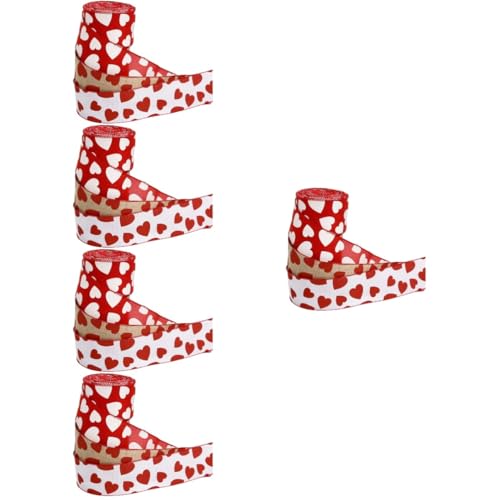 HOMSFOU 5 Sätze Liebesband Seide Dünn Schleifen Zum Verpacken Herzen Draht Valentinsband Zum Verpacken Von Geschenken Geschenkband Band Für Polyester 3 Rollen * 5 HOMSFOU 5 Sätze Liebesband Seide Dünn Schleifen Zum Verpacken Herzen Draht Valentinsband Zum Verpacken Von Geschenken Geschenkband Band Für Polyester 3 Rollen * 5 von HOMSFOU