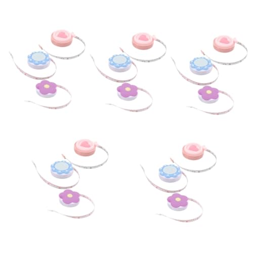 HOMSFOU 5 Sätze Macaron Tape Maßband Für Körpermaße Einziehbares Mini Maßband Kleidermaßband Zum Nähen Stoffmaßband Misst Weiches Kunststoffband 3 Stück * 5 von HOMSFOU