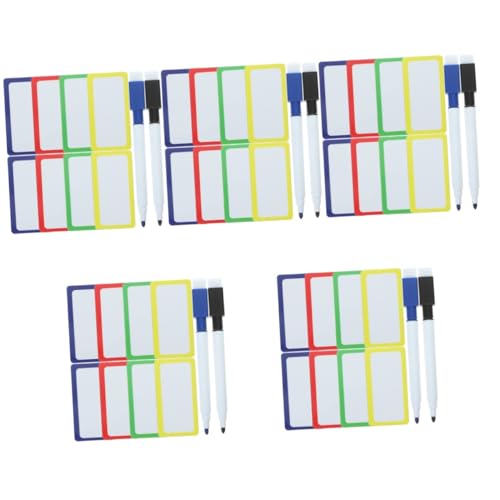 HOMSFOU 5 Sätze Magnetische Whiteboard-Aufkleber Etiketten Name Tipp Magnettafel magnetisches Whiteboard Ersatz-Magnetetikett Aufkleber für Whiteboards Plastik Colorful Zufällige Farbe von HOMSFOU