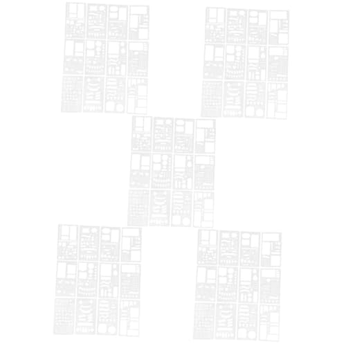 HOMSFOU 5 Sätze Malvorlage Journal Schablonen Zahlen Sprühschablonen Und Vorlagen Zum Malen Schablonen Zum Basteln Material Geometrische Schablonen Zum Malen Farbschablonen 12 Stücke * 5 von HOMSFOU