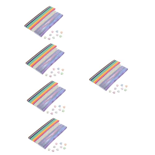 HOMSFOU 5 Sätze Origami Papier Sterne Streifen Mit Nachtleuchtend Farben Für Diy Bastelprojekte Dekoration Und Vielseitig Einsetzbar Für Verschiedene Anlässe 1290 Stück * 5 von HOMSFOU