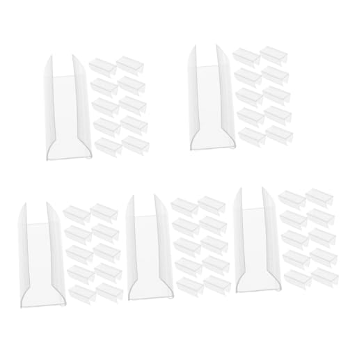 HOMSFOU 5 Sätze Preis Bar Clip Anzeige Etikettenhalter Für Supermärkte Etikettenhalter Für Einkaufszentrum Plastikkorb -etiketthalter Das Haustier Transparent 60 Stück * 5 von HOMSFOU
