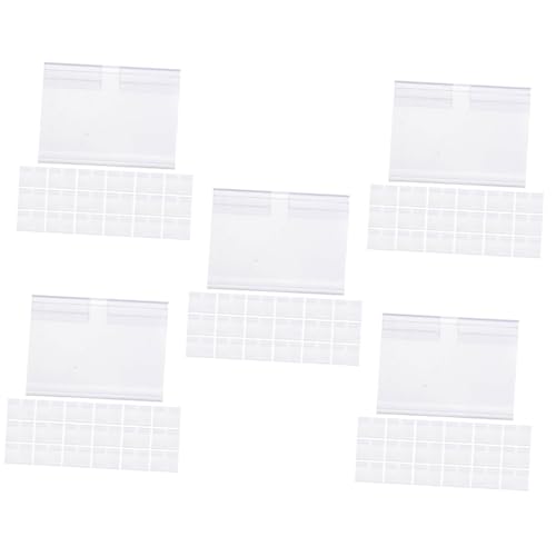 HOMSFOU 5 Sätze Preisetiketten Halter Für Supermärkte Transparente Etikettenhalter Für Regalbeschriftungen Multifunktionale Clip Displays Für Einzelhandel Und Kleine Geschäfte 50 Stück * 5 von HOMSFOU
