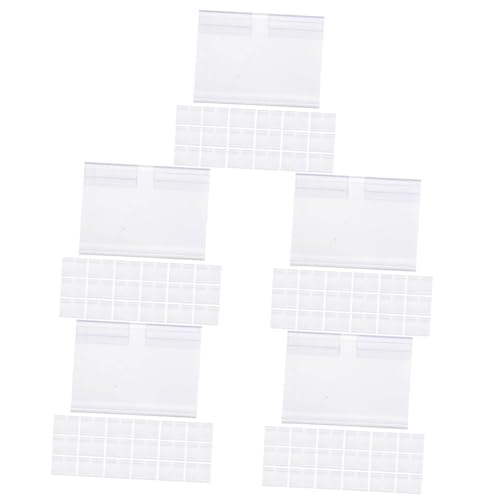 HOMSFOU 5 Sätze Preiskarte Etiketten Groß Displayhalter Zeichen Anzeige Für Ansteckbare Schilderhalter Kleiner Schildhalter Warenschildclip Aus Kunststoff Pvc Transparent 50 Stück * 5 von HOMSFOU