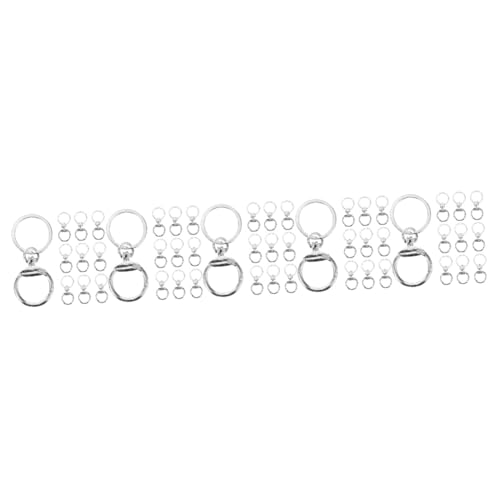 HOMSFOU 5 Sätze Schlüsselring Flache Schlüsselanhänger Mit Clips Für Diy Bastelprojekte Einfach Zu Bedienen Für Schlüsselanhänger Herstellung 10 Stück * 5 von HOMSFOU