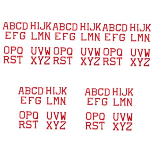 HOMSFOU 5 Sätze Teiliges Set Buchstaben Patches Aufbügelbare Buchstaben Aufnäher Hochwertiger Stickerei Für Diy Kleidung Taschen Hüte Und Schuhe Rot Praktisch Und Langlebig 26 Stücke * 5 von HOMSFOU