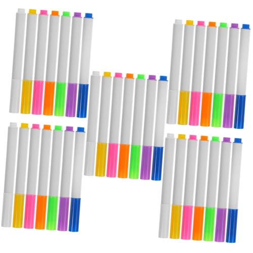 HOMSFOU 5 Sätze Teiliges Wiederverwendbarer Whiteboard Marker Kreative Abwischbare Stifte Für Notizen Zeichnungen Und Erinnerungen Für Bürogebrauch 7 Stück * 5 von HOMSFOU