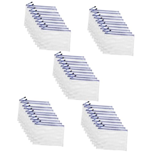 HOMSFOU 5 Sätze Teiliges Zipper Dokumententaschen Aus Transparentem Mesh Große Kapazität Reißverschlussgesicherte File Organizer Taschen Für Büro Schule Reisen Haltbares 10 Stück * 5 von HOMSFOU