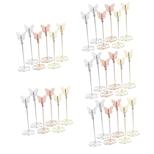 HOMSFOU 5 Sätze Tischkartenhalter Schmetterlingsform Gold Roségold Stylische Foto Und Memohalter Für Hochzeiten Partys Und 6 Stück * 5 von HOMSFOU