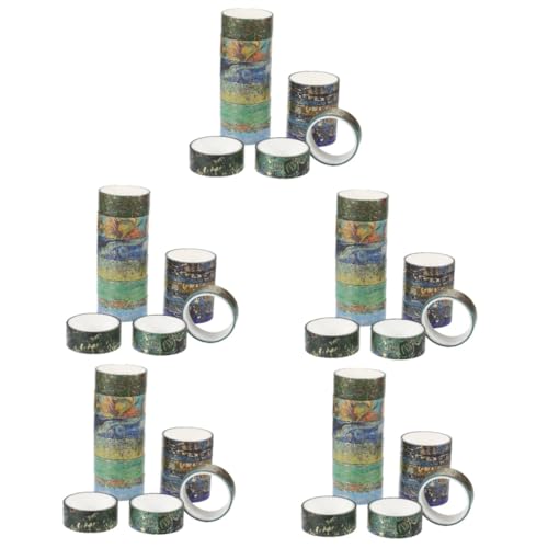 HOMSFOU 5 Sätze Vintage Washi Tape Dekorative Klebebänder Für Diy Handwerk Scrapbooking Planer Und Geschenkverpackung Einfach Zu Reißen Stark Haftend Hinterlässt Kleber 12 Rollen * 5 von HOMSFOU