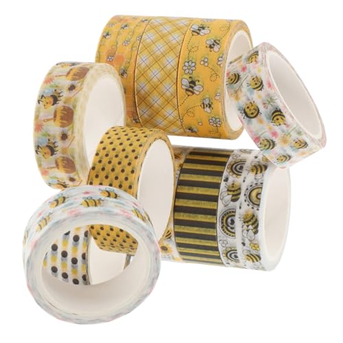 HOMSFOU 5 Sätze Washi Tape Set Mit Bienenmotiven Dekoratives Scrapbooking Tape Für Diy Projekte Geschenkverpackungen Und Bastelarbeiten Für Handbücher Und Tagebücher 12 Rollen * 5 von HOMSFOU