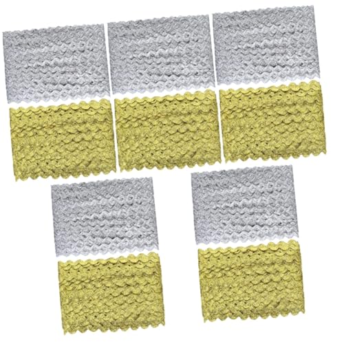 HOMSFOU 5 Sätze Wellige Spitze Flechten Nähen Hochzeit Trimmen Basteln Natürlich Kleidung Accessoires Metallgeflechtbesatz Zopfbesatz Geflochtener Besatz Wellenbesatz Links 2 Rollen * 5 HOMSFOU 5 Sätze Wellige Spitze Flechten Nähen Hochzeit Trimmen Basteln Natürlich Kleidung Accessoires Metallgeflechtbesatz Zopfbesatz Geflochtener Besatz Wellenbesatz Links 2 Rollen * 5 von HOMSFOU