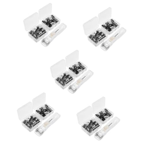 HOMSFOU 5 Sets Hefterschieber Büro Büroklammern Wiederverwendbarer Hefter Klemmklammerspender Nachfüllbarer Klammerhefter Papierklammer Klammerspender Handhefter Binderclips von HOMSFOU