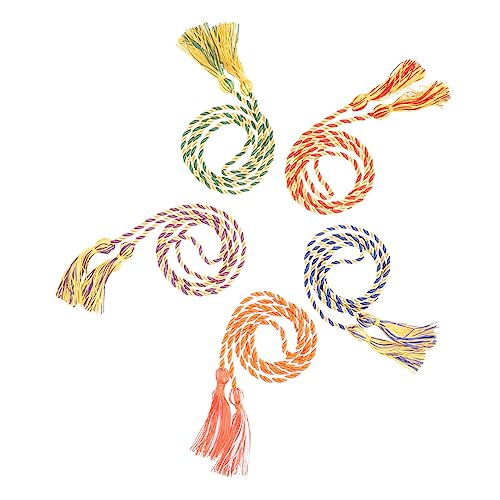 HOMSFOU 5 Stück Abschluss-Ehrenseil Abschlussfeier Tassel Quaste Ehrenschärpe Doktor-Ehrenkordel Grad für Party Junggesellenhut hängende Anhänger Junggesellen hängende Anhänger Polyester von HOMSFOU