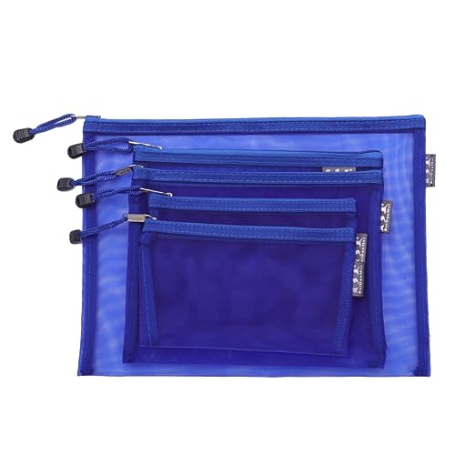 HOMSFOU 5 Stück Aktenhalter Aufbewahrungstasche Aktentasche Aus Mesh Zipper -dateibeutel Tasche Für Aktenordner Blau von HOMSFOU