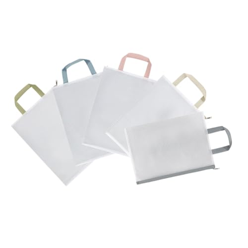 HOMSFOU 5 Stück Aktenhalter Dokumententasche Papiertüte Mit Reißverschluss Mesh-dateicontainer Netztaschen Mit Reißverschluss Dokumentbeutel Dokument-organizer-tasche Dateiorganisator Pvc von HOMSFOU