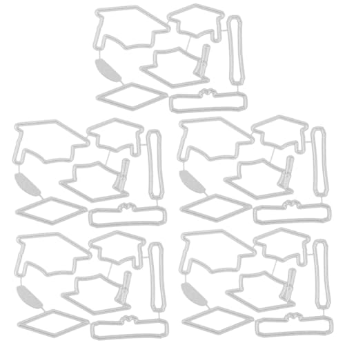 HOMSFOU 5 Stück Bachelor -Hutmesserform Schnitt stirbt gestanzt Kappe geschnitten Stanzformen Sammelalbum stirbt Kartenherstellung Papierstanzungen Rostfreier Stahl Silver von HOMSFOU