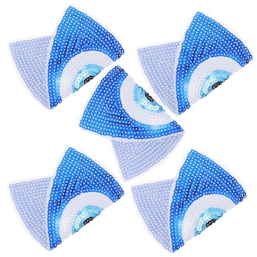 HOMSFOU 5 Stück Bestickte Pailletten aufnäher Augen DIY Nähflicken für Kleidung Leichte Textilapplikationen Kreative Stoffflicken für Jacken Hüte Taschen zum Aufnähen und Aufbügeln von HOMSFOU