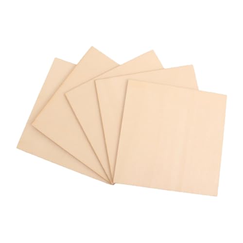 HOMSFOU 5 Stück Blätter Leeres Holzbrett Holzgravur Holz zum Laserschneiden Bastelholzplatte unfertige Holzquadrate Sperrholzbrett Buchsbaum von HOMSFOU