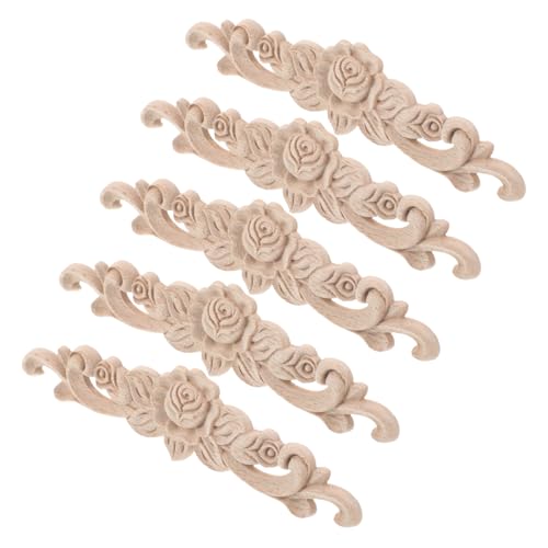 HOMSFOU 5 Stück Blumendekoration aus Holz Applikationen für Möbel Holz geschnitzte Applikation Onlay Möbeldekoration selber machen Holzgeschnitzte Anwendung Kautschukholz HOMSFOU 5 Stück Blumendekoration aus Holz Applikationen für Möbel Holz geschnitzte Applikation Onlay Möbeldekoration selber machen Holzgeschnitzte Anwendung Kautschukholz von HOMSFOU