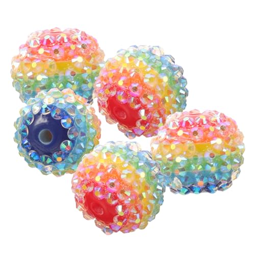 HOMSFOU 5 Stück Chunky Spacer Perlen Strass Bunte Diy Beads für Armband und Schmuckherstellung Vielseitig Einsetzbare Bastelperlen für Kreative Projekte von HOMSFOU