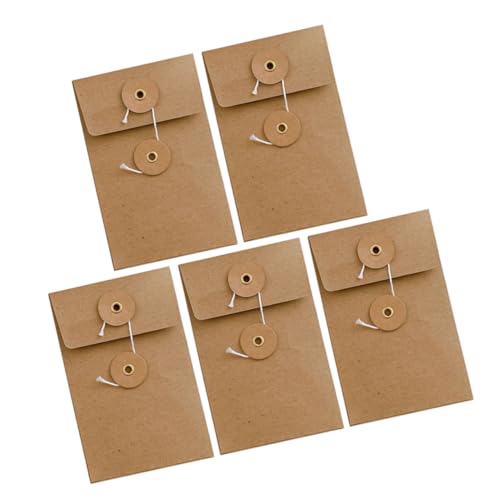 HOMSFOU 5 Stück Datenaufbewahrungstasche Vintage Hochzeitsumschläge Münzumschläge Briefumschläge Mit Knopfverschluss Postkartenumschläge Geldscheinumschläge Dekoumschläge Papier von HOMSFOU
