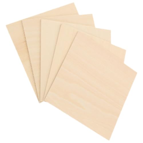 HOMSFOU 5 Stück Dünne Holzplatten für Diy Bastelprojekte Unbehandelte Glatte Holzplatten zum Gravieren Malen für Kreative Handarbeiten für Dekorationen und von HOMSFOU