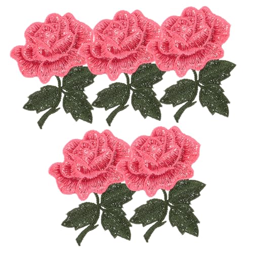 HOMSFOU 5 Stück Embroidery Patches Verschleißfeste Aufnäher für Kleidung Dekorative Stickereipatches für Diy Projekte Rosa Farbton für Taschen Hüte und Mehr von HOMSFOU