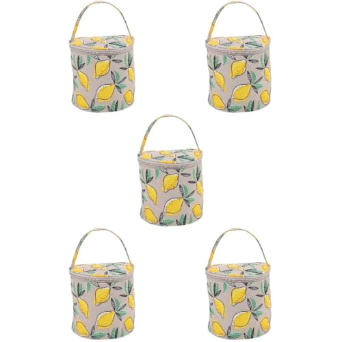 HOMSFOU 5 Stück Gestrickte Aufbewahrungstasche für Stricktaschenkorb arbeiten groß tragbarer Häkel-Organizer Garnsack Häkeltasche gehäkelte Tasche Taschen stricken Vlies von HOMSFOU