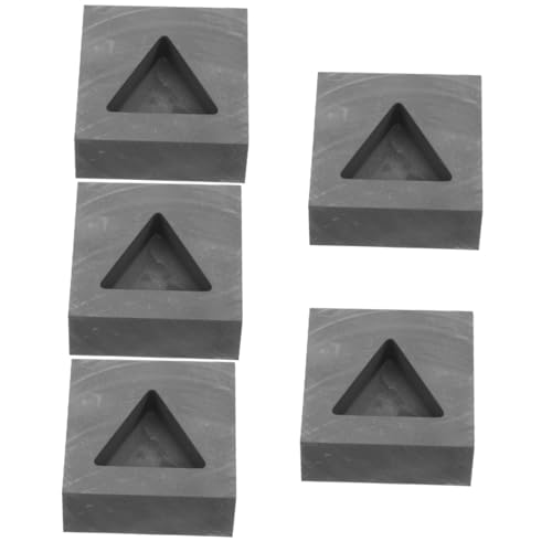 HOMSFOU 5 Stück Graphit Dreiecksform für Metallguss Diy Gießform für Silber und Gold Hitzebeständig und Korrosionsbeständig für Labor und Schmuckverarbeitung von HOMSFOU