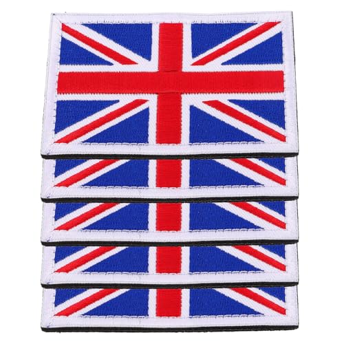 HOMSFOU 5 Stück Handgefertigte Uk flaggen aufnäher mit Haken Flauschverschluss Bestickt für DIY Kleidung Rucksäcke Persönliche Stil Geschenkdekoration HOMSFOU 5 Stück Handgefertigte Uk flaggen aufnäher mit Haken Flauschverschluss Bestickt für DIY Kleidung Rucksäcke Persönliche Stil Geschenkdekoration von HOMSFOU
