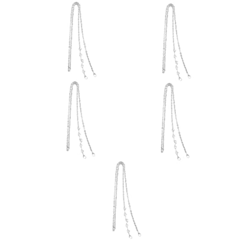 HOMSFOU 5 Stück Handy Lanyard Herstellung Taschen Kette Für Tasche Schlüssel Ersatz Schultertasche Handtasche Kette Zubehör Tasche Verlängerte Kette Geldbörse Metall Silver HOMSFOU 5 Stück Handy Lanyard Herstellung Taschen Kette Für Tasche Schlüssel Ersatz Schultertasche Handtasche Kette Zubehör Tasche Verlängerte Kette Geldbörse Metall Silver von HOMSFOU