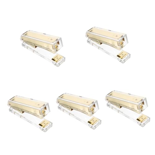 HOMSFOU 5 Stück Hefter Bürowefter Klassenzimmerzubehör Schreibtisch-Essentials Buchheime Büroprodukte Acryl Golden von HOMSFOU