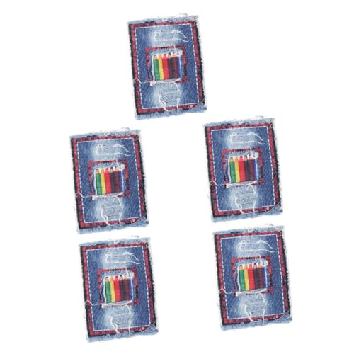 HOMSFOU 5 Stück Jeans Patch Stickereiflecken bestickt Reparaturflicken für Bekleidung Aufnäher für Jacken Dekoration nähen Applikationen für Bekleidung Kleidungsflicken Denim-Stickerei von HOMSFOU