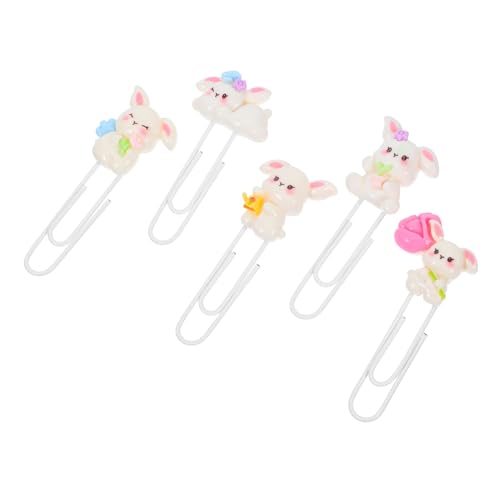HOMSFOU 5 Stück Kaninchen-Büroklammer Nette Osterdekoration Osterhasen-Clips Häschen Briefpapier -Lesezeichen Ostervorräte Gastgeschenke für Ostern Cartoon-Markierungsclip Plastik HOMSFOU 5 Stück Kaninchen-Büroklammer Nette Osterdekoration Osterhasen-Clips Häschen Briefpapier -Lesezeichen Ostervorräte Gastgeschenke für Ostern Cartoon-Markierungsclip Plastik von HOMSFOU