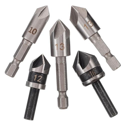 HOMSFOU 5 Stück Klopfen -bohrer -bit -set Senkbit Holzbearbeitung Versenken Senkbohrer Fase Werkzeug Beschichtet Präzisions -countersink -tool Countersink Kammernbohrer Aluminiumlegierung von HOMSFOU