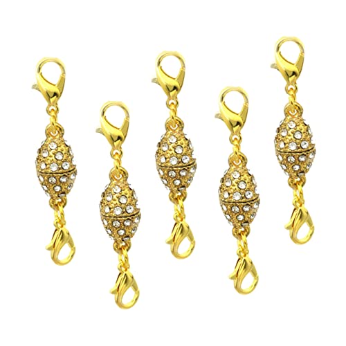 HOMSFOU 5 Stück Olivenförmige Lobster Clips mit Strass Magnetverschluss Kreative Hummerverschlüsse Gold für Diy Schmuckgestaltung HOMSFOU 5 Stück Olivenförmige Lobster Clips mit Strass Magnetverschluss Kreative Hummerverschlüsse Gold für Diy Schmuckgestaltung von HOMSFOU