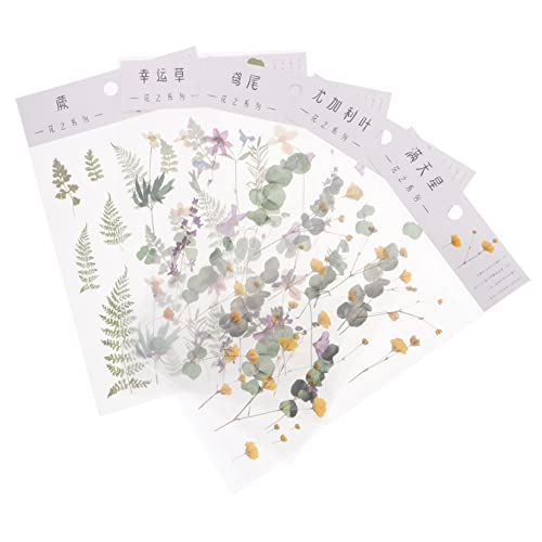 HOMSFOU 5 Stück Pflanzen Aufkleber für Planer Selbstklebende Diy Dekoration Ästhetische Pet Sticker für Scrapbooking Journaling und Kreative Projekte von HOMSFOU