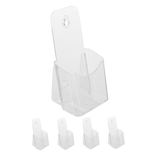 HOMSFOU 5 Stück Präsentationsständer aus Acryl montiert Schreibtisch Organizer Tablett stapelbar für Büro Hängender Aktenordner zur Wandmontage Inhaber der Zeitschriftendatei Transparent von HOMSFOU