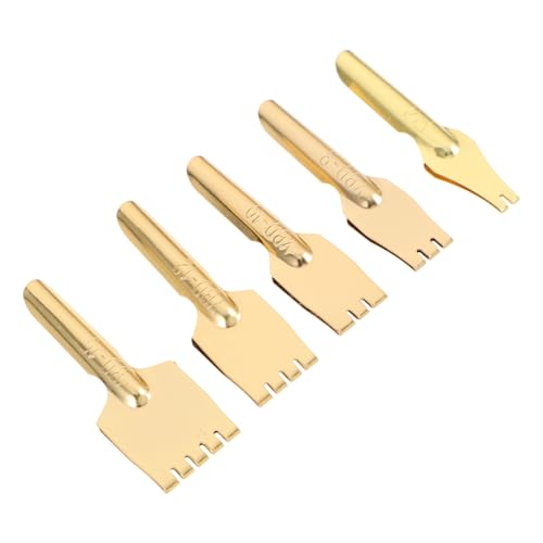 HOMSFOU 5 Stück Premium Brass Fountain Pen Nibs für Tibetische Langlebige und Austauschbare Schreibspitzen Geeignet für Schreibstifte und Füllfederhalter von HOMSFOU