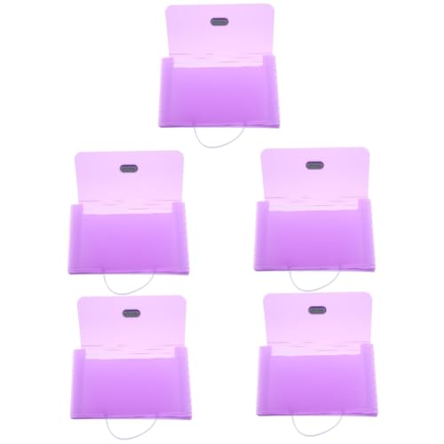 HOMSFOU 5 Stück Rechnung Ordner Dokumentorganisator Dateiorganisator dokumententasche Desktop-Dateiordner Dokumentenhalter aus Papier tragbarer Dateiordner pp Violett von HOMSFOU