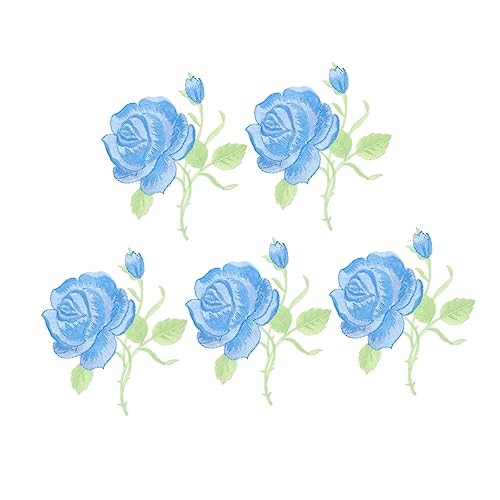 HOMSFOU 5 Stück Rosenförmige Stickapplikationen für Kleidung Diy Nähreparatur Patches Bügelpatches zur Dekoration von Kleidung Zubehör für Nähprojekte von HOMSFOU
