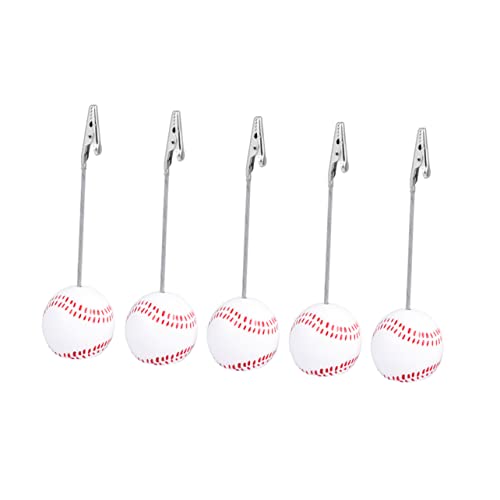 HOMSFOU 5 Stück Sportball -Fotoclip Tabellennummer steht Inhaber der Tabellennummer Hochzeiten Tisch Hochzeitsname Stand Baseballförmiger Fotohalter Fotoclips Partyclips von HOMSFOU