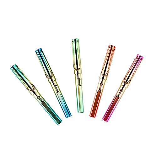 HOMSFOU 5 Stück Stift Füller Füllfederhalter Brunnen Blau Tinte Kalligraphie Pen Füllfederhalter mit feiner Spitze Füllfederhalter zum Zeichnen Kalligraphie-Füllfederhalter Metall HOMSFOU 5 Stück Stift Füller Füllfederhalter Brunnen Blau Tinte Kalligraphie Pen Füllfederhalter mit feiner Spitze Füllfederhalter zum Zeichnen Kalligraphie-Füllfederhalter Metall von HOMSFOU