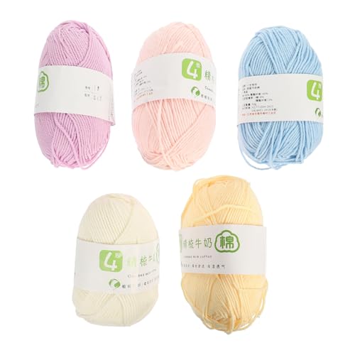 HOMSFOU 5 Stück Teiliges Baumwollgarn zum Häkeln Flexibles Hautfreundliches Garn für Diy Projekte für Pullover und Mützen für Anfänger und Kreative Bastler HOMSFOU 5 Stück Teiliges Baumwollgarn zum Häkeln Flexibles Hautfreundliches Garn für Diy Projekte für Pullover und Mützen für Anfänger und Kreative Bastler von HOMSFOU